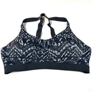 VSX Victorias Secret 32C Sports Bra Lightweight Gray Black No Wire #0068